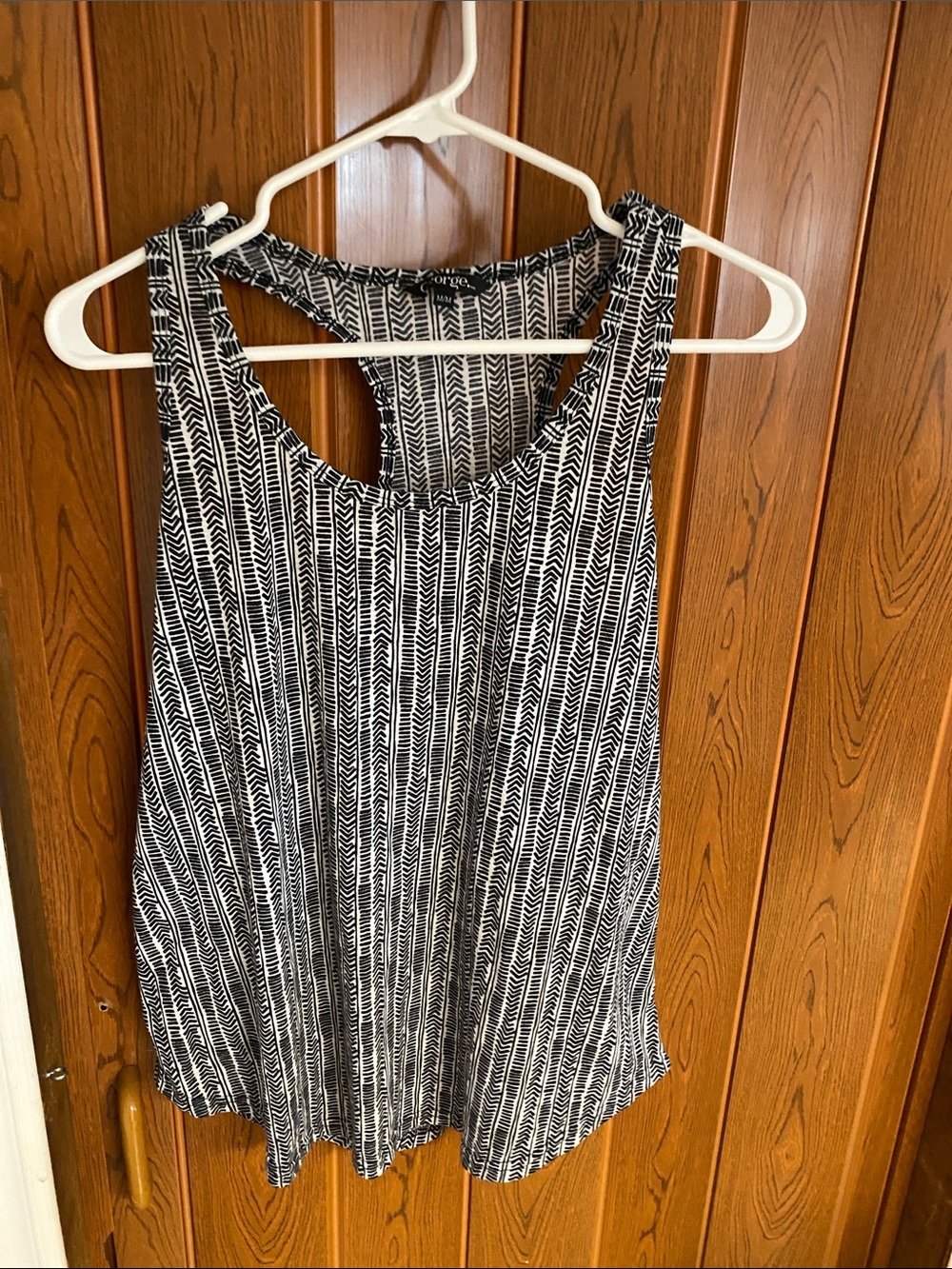 George Black and White Geometric Tank Top - Women